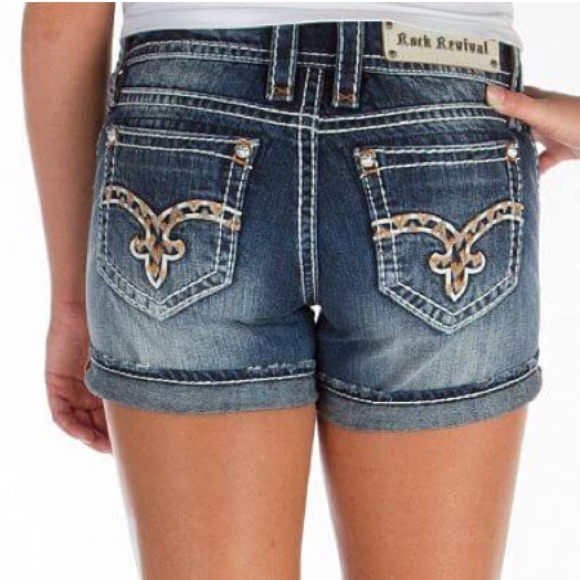 Rock Revival Jeans Short Fleur Denim Size 25 New
